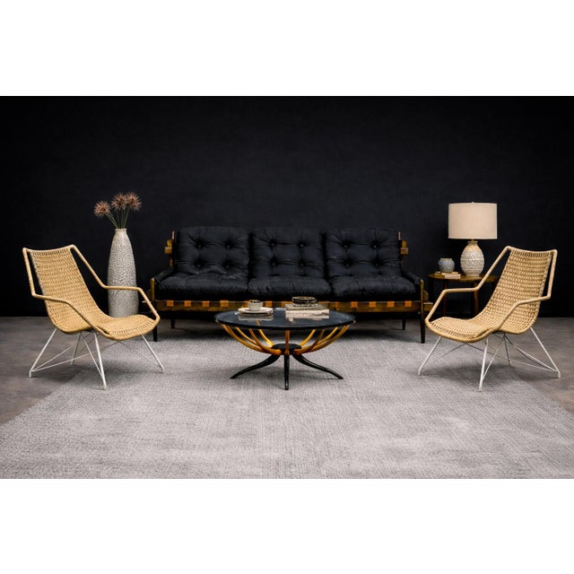 Designed by Carlo Hauner in the 1950s, this striking pair of armchairs reflects the designer’s ability to merge modernist...