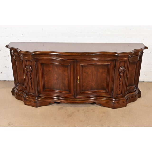 Karges French Regency Louis XVI Burled Walnut Sideboard or Bar Cabinet For Sale - Image 10 of 14