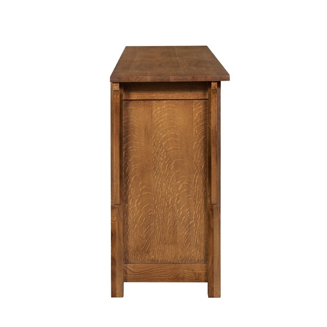 Mission Quarter Sawn Oak 72" Tv Stand - Walnut For Sale - Image 9 of 9