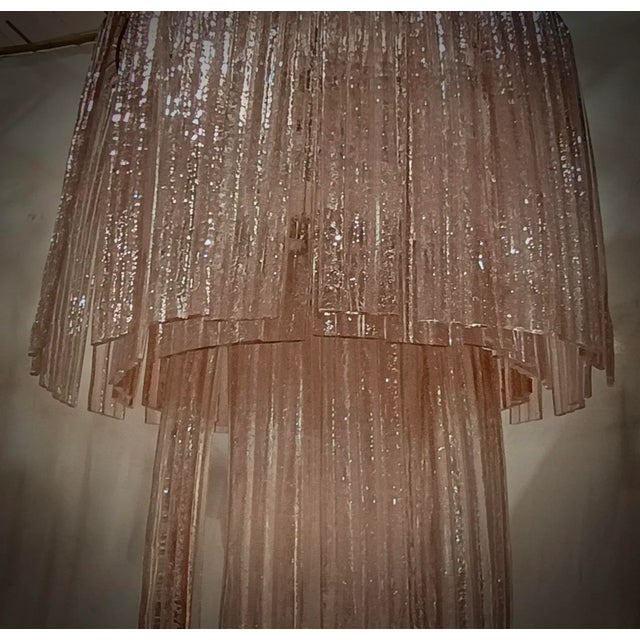 Mid-Century Modern Round Pink Murano Art Glass Chandelier, 2000 For Sale - Image 3 of 10