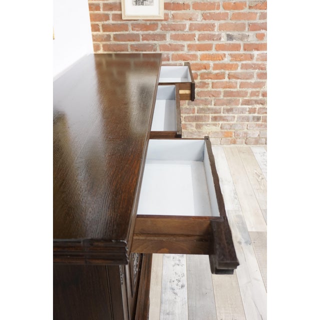 Brown Antique Oak Buffet, 1890s For Sale - Image 8 of 16