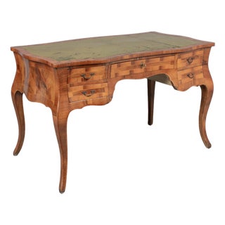 Italian Louis XV Style Olive Wood Desk For Sale