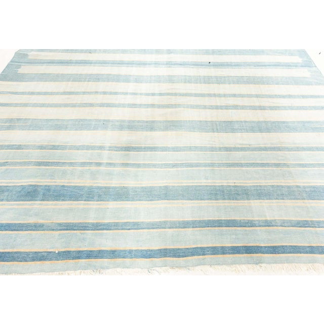 Mid 20th Century Doris Leslie Blau Vintage Indian Dhurrie Rug For Sale - Image 5 of 9
