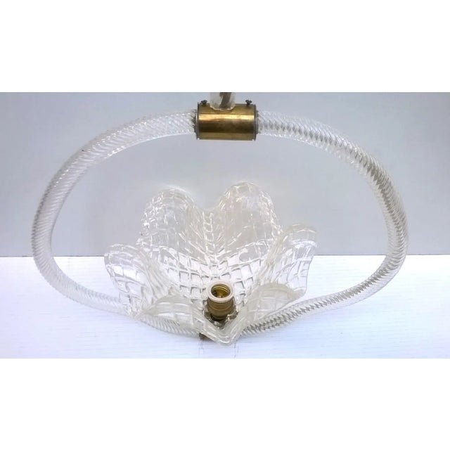Pendant light made by Barovier & Toso, 1940s. Murano glass in transparent color. No chips or scrapes Rewired. Working. The...