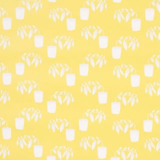 Schumacher X Peg Norriss Reaching Out Wallpaper in Lemonade - 10 Yards For Sale