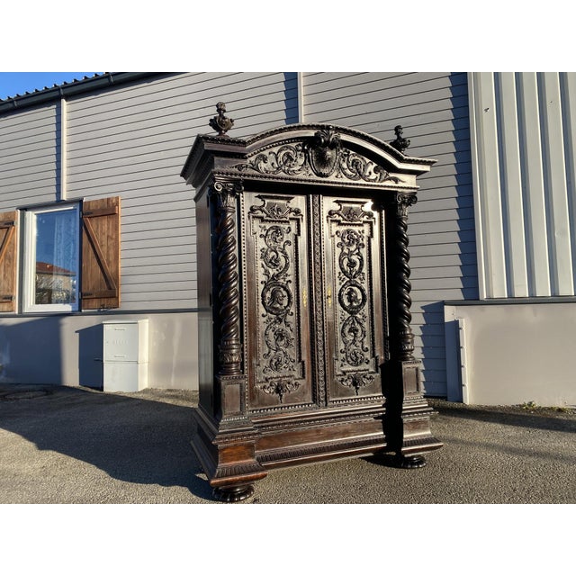 Wood Renaissance Oak Cabinet, 1870s For Sale - Image 7 of 18