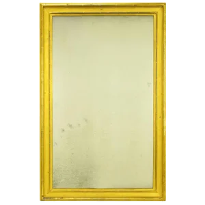 Early 1900's Parcel Gilt and Ochre Lacquered Well Aged Mirror