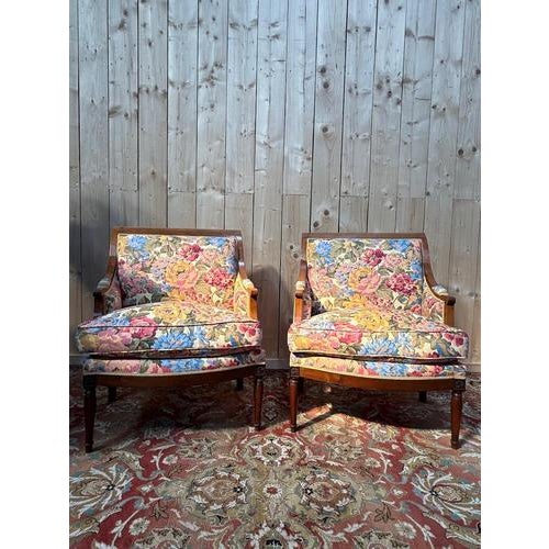 Louis XVI Style Bergère Armchairs, Set of 2 For Sale - Image 8 of 8