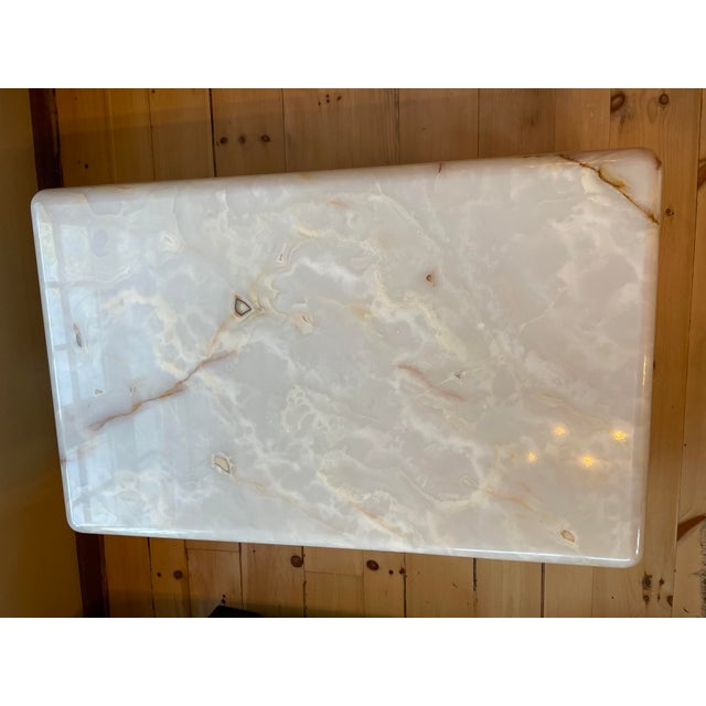 Rare Custom Steve Chase Onyx Coffee Table Vintage Modern 1980's Genuine Onyx 48" X 30" X 18" For Sale - Image 12 of 12