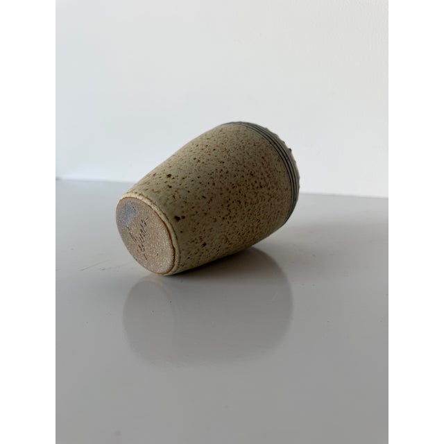 Vintage Studio Art Pottery Ceramic Vase – Signed For Sale - Image 11 of 12