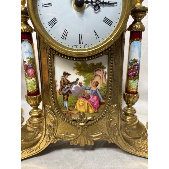 Imperial Clock and Urn Set - Red Romeo and Juliet For Sale In Los Angeles - Image 6 of 12