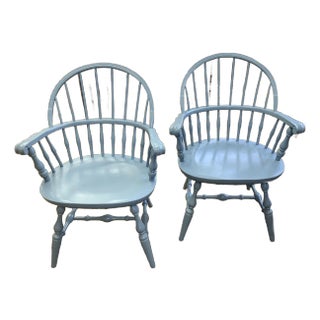 20th Century Reproduction Nichols and Stone Windsor Chairs - Set of 2 For Sale
