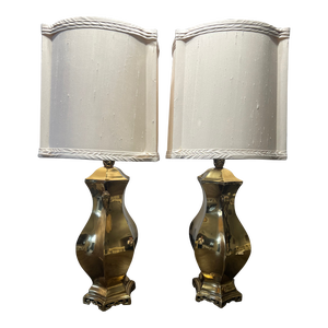 Mid-Century Marbro Brass Lamps - a Pair