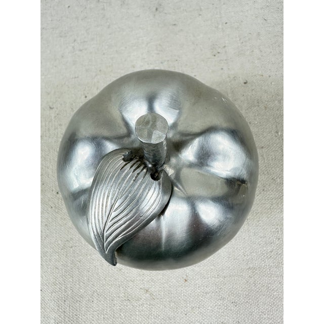 Mid-Century Vintage Glass & Silverplate Apple Condiment Jam Jar With Spoon For Sale - Image 4 of 11