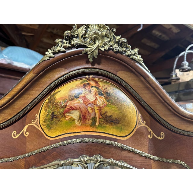 Late 19th Century Antique Vernis Martin Vitrine With Hand-Painted Secnes and Ormolu Mounts For Sale - Image 5 of 17