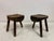 Rustic Brutalist Tripod Stools in Elm, 1960s, Set of 2 For Sale - Image 13 of 17