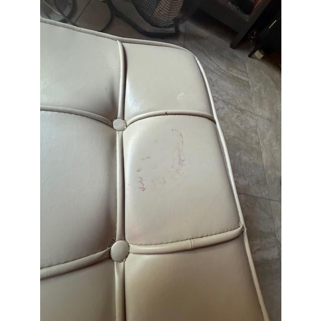 Vintage Barcelona Style Leather Ottomans Pair Chrome X-Frame Bauhaus For Sale - Image 13 of 16