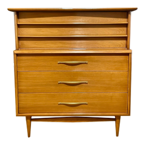 1960s Kent Coffey Foreteller Mid Century Walnut Highboy Dresser