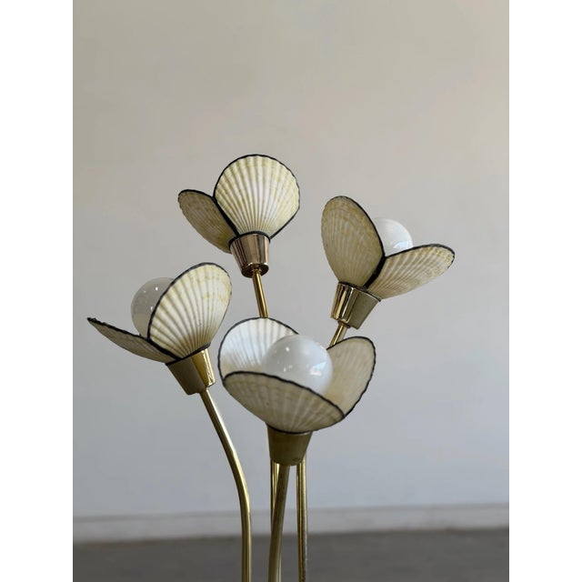 1990s 1990s Post Modern Shell & Brass Lamp For Sale - Image 5 of 12