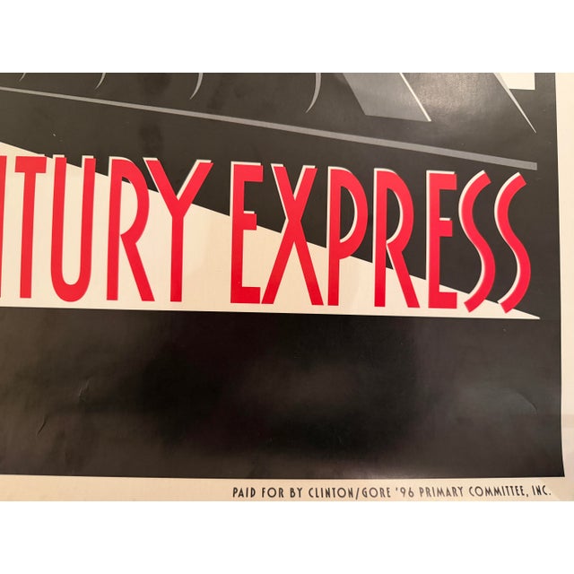 Unknown Artist - President Clinton: The 21st Century Express, Clinton/Gore ’96 Presidential Campaign Poster, 1996 For Sale In Washington DC - Image 6 of 6