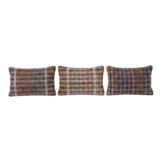 Bohemian Lumbar Kilim Pillow Cover 16'' X 24'' - Set of Three For Sale