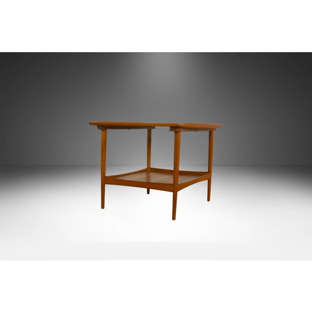 Wood Danish Modern Teak Side Table Lower Shelf Attributed to Moreddi 1960s For Sale - Image 7 of 11