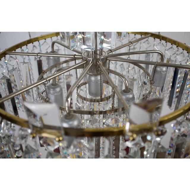 Glass Cut Lead Crystal Chandelier For Sale - Image 7 of 12