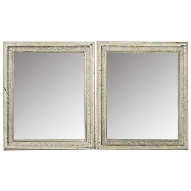 Gray French 19th Century Mirrors in Painted Frames - A Pair For Sale - Image 8 of 8