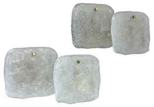 Hollywood Regency Ice Glass Wall Lights attributed to Kalmar Leuchten, 1960s, Set of 2