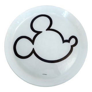 Large Vintage Mickey Mouse Glass Platter, 1980s For Sale