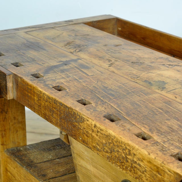 Oak Carpenters Workbench, 1920s For Sale - Image 10 of 17