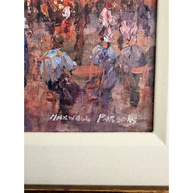Late 20th Century Maxwell Parsons Original Paris Street Scene Oil Painting in Custom Gallery Frame For Sale - Image 4 of 14