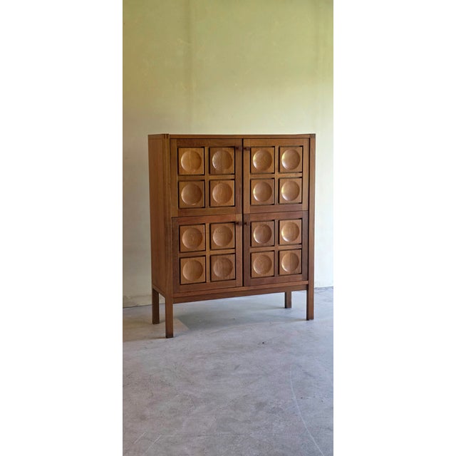 Brutalist Bar Cabinet in Oak, 1970s For Sale - Image 15 of 15