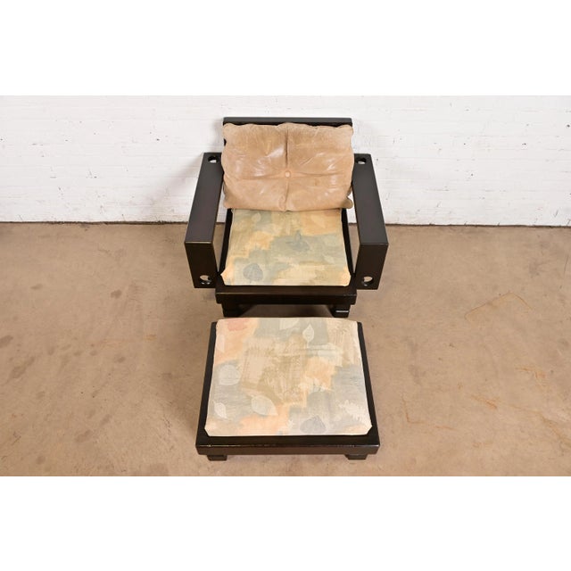 Klaus Rausch Mid-Century Brutalist Geometric Lounge Chair and Ottoman, 1960s For Sale - Image 4 of 14