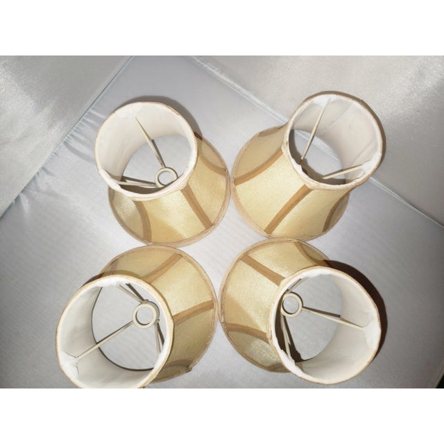 Vintage Mini-Bell Chandelier Lamp Shades Set of 4 For Sale - Image 4 of 12
