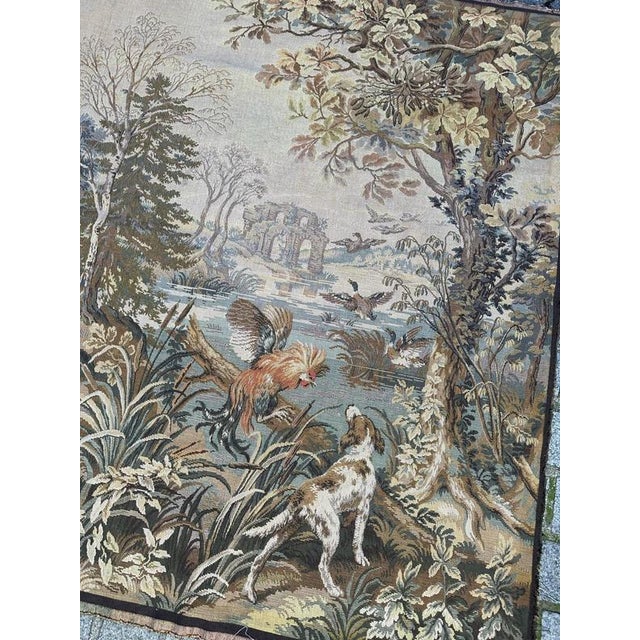 Vintage French Aubusson Style Jacquard Tapestry, 1970s For Sale - Image 4 of 18