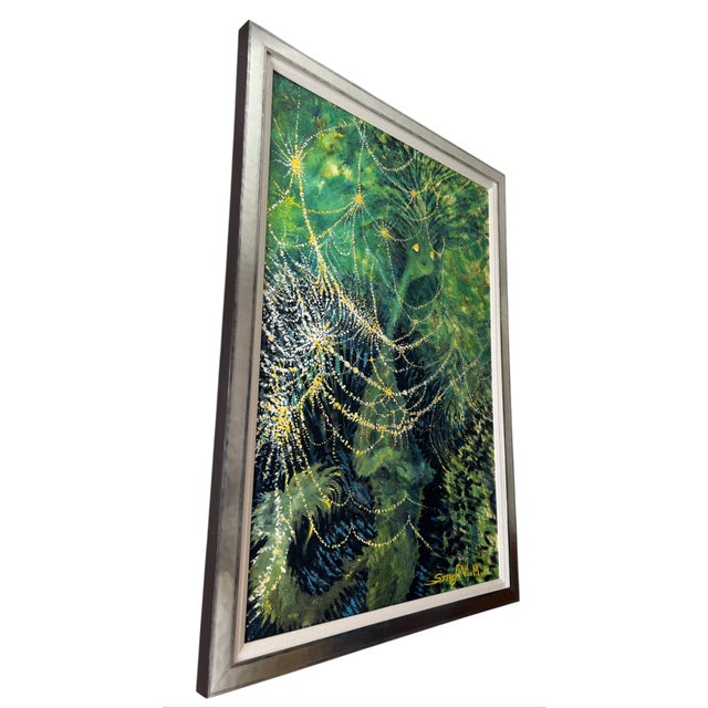 Paint Dr Seuss Painting Green Cat With Lights Framed Very Rare For Sale - Image 7 of 17