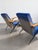 Mid-Century Modern Mid-Century Modern Blue Fabric Armchairs. 1950s, Set of 2 For Sale - Image 3 of 7