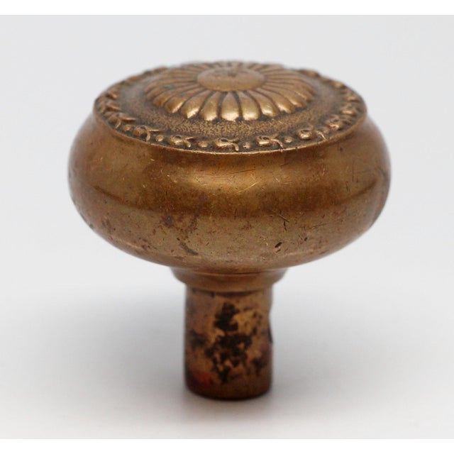 Traditional Floral Bronze Concentric Entry Door Knob For Sale - Image 3 of 4