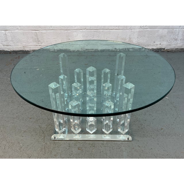 Make a striking statement with this exceptional Mid-Century Modern coffee table inspired by the iconic "Skyscraper"...