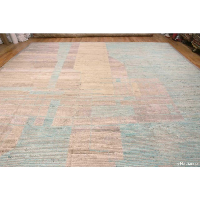 Decorative Soft Color Large Contemporary Abstract Geometric Modern Area Rug, Country of origin: Central Asia, Circa date:...