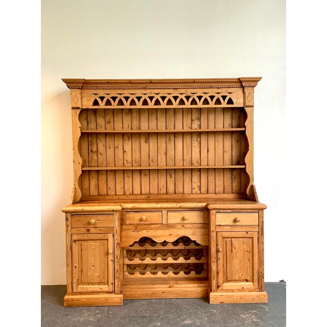 Tan Vintage Rustic Knotty Pine Hutch For Sale - Image 8 of 12