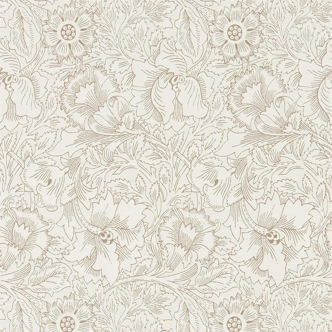 Morris & Co Pure Acorn Wallpaper in Cream/Gold a Sample Chairish