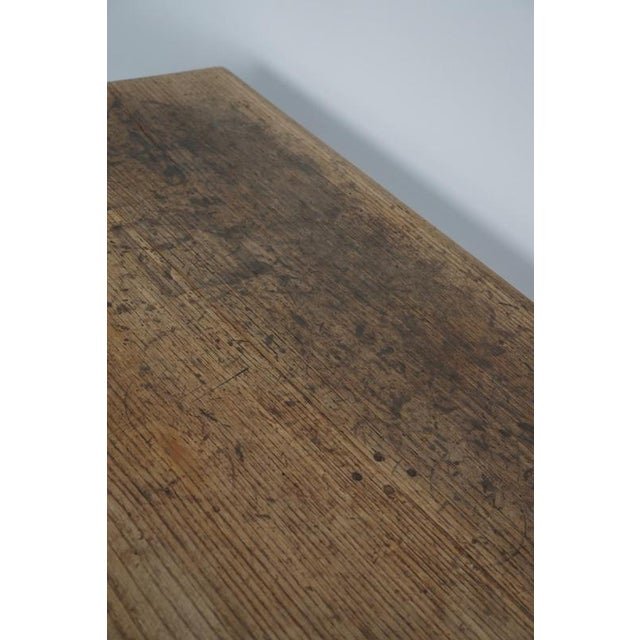 Large 19th Century Rustic French Elm & Oak Farmhouse Dining Table For Sale - Image 6 of 18