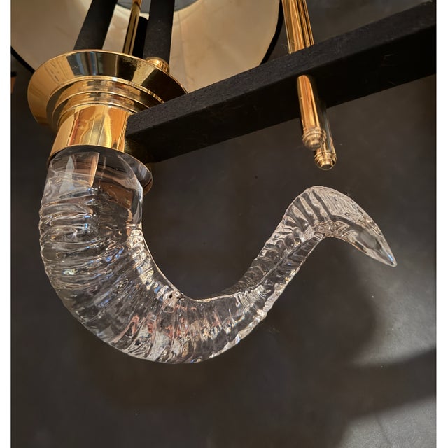 Nulco Lighting Vintage Art Deco Nulco Lighting Crystal Rams Horn Chandelier 9 Lights For Sale - Image 4 of 8