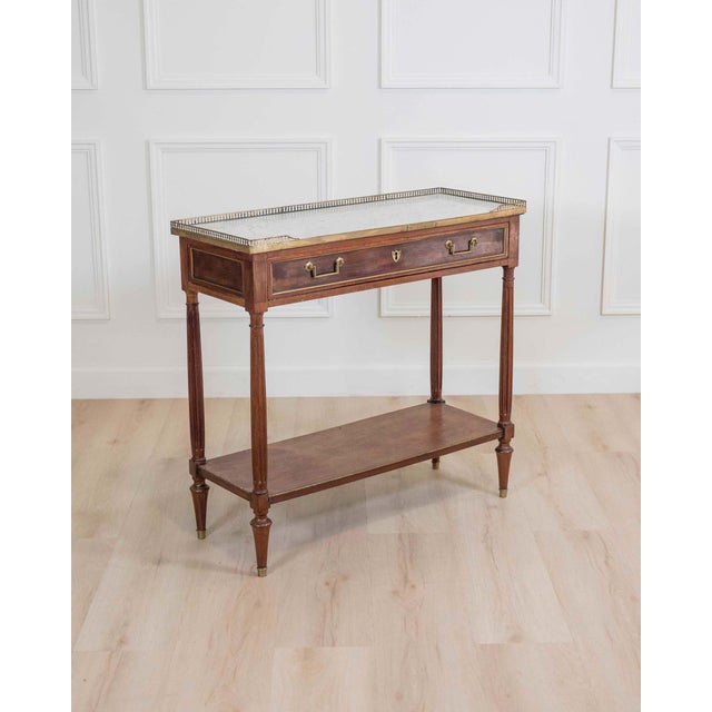 Wood Mid 20th Century Louis XVI Style Console In Mahogany. For Sale - Image 7 of 10