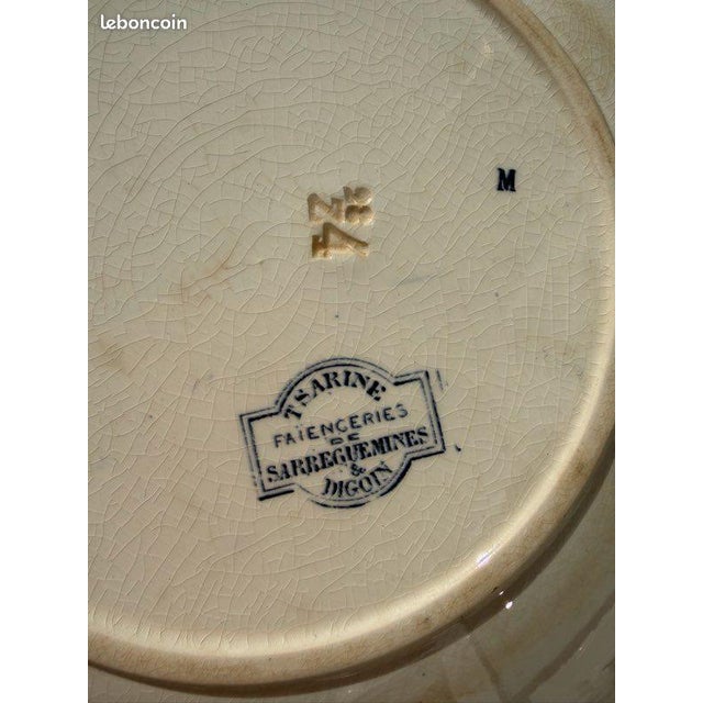 Tsarine Pattern Ironstone Dinner Plates by Digoin & Sarreguemines, 1890s, Set of 6 For Sale - Image 3 of 5