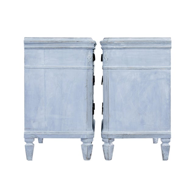 Blue 19th Century Swedish Chest of Drawers, 1870s, Set of 2 For Sale - Image 8 of 10