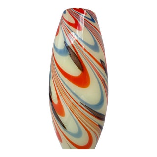 Vintage Encased Art Glass Murano Vase For Sale