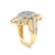 2020s 14K Yellow Gold 1-1/3 Cttw Round and Baguette Diamond Bypass Cocktail Ring, Size 7 For Sale - Image 5 of 6